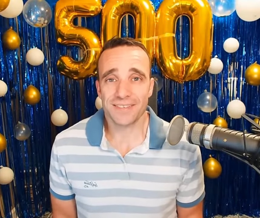 Jeff during the 500th lesson live stream.