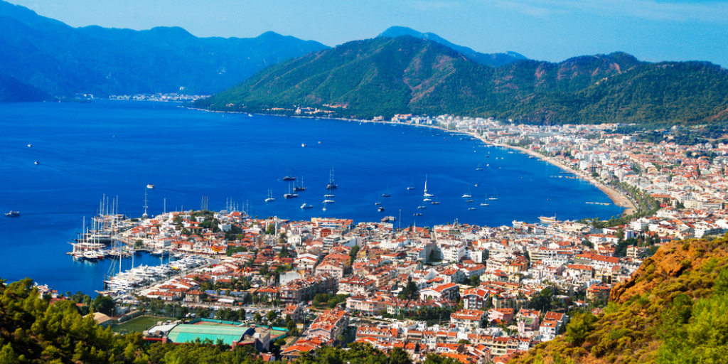 View of Marmaris harbor on Turkish Riviera