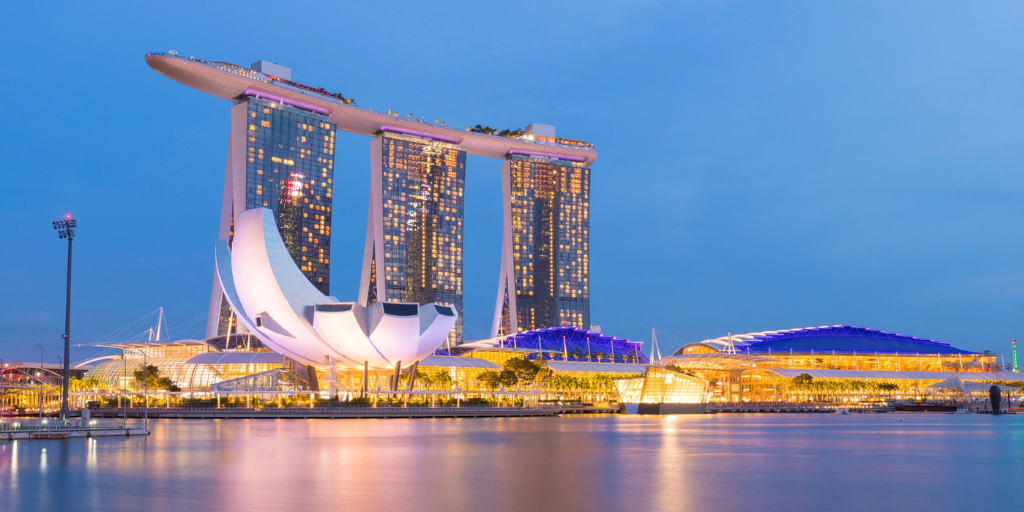 A skyline view of Singapore