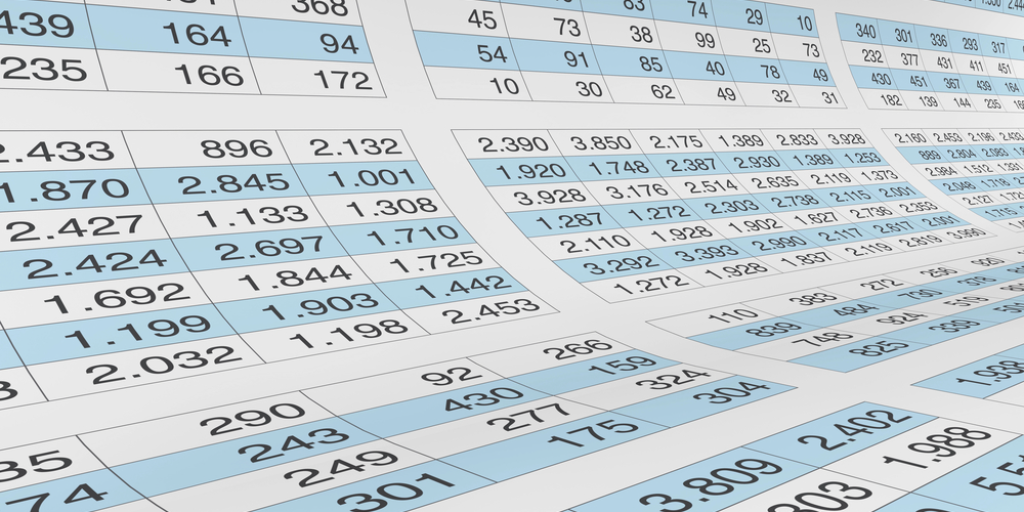 Data on a spreadsheet