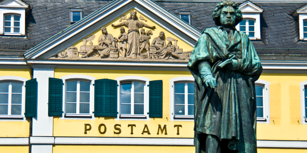 Statue of Beethoven in front of the former post office in Bonn (Germany)